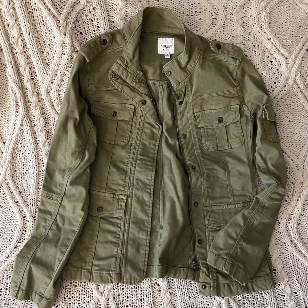 Kensie Jeans Utility Jacket. Women's Jacket. Size Small. Army Green.